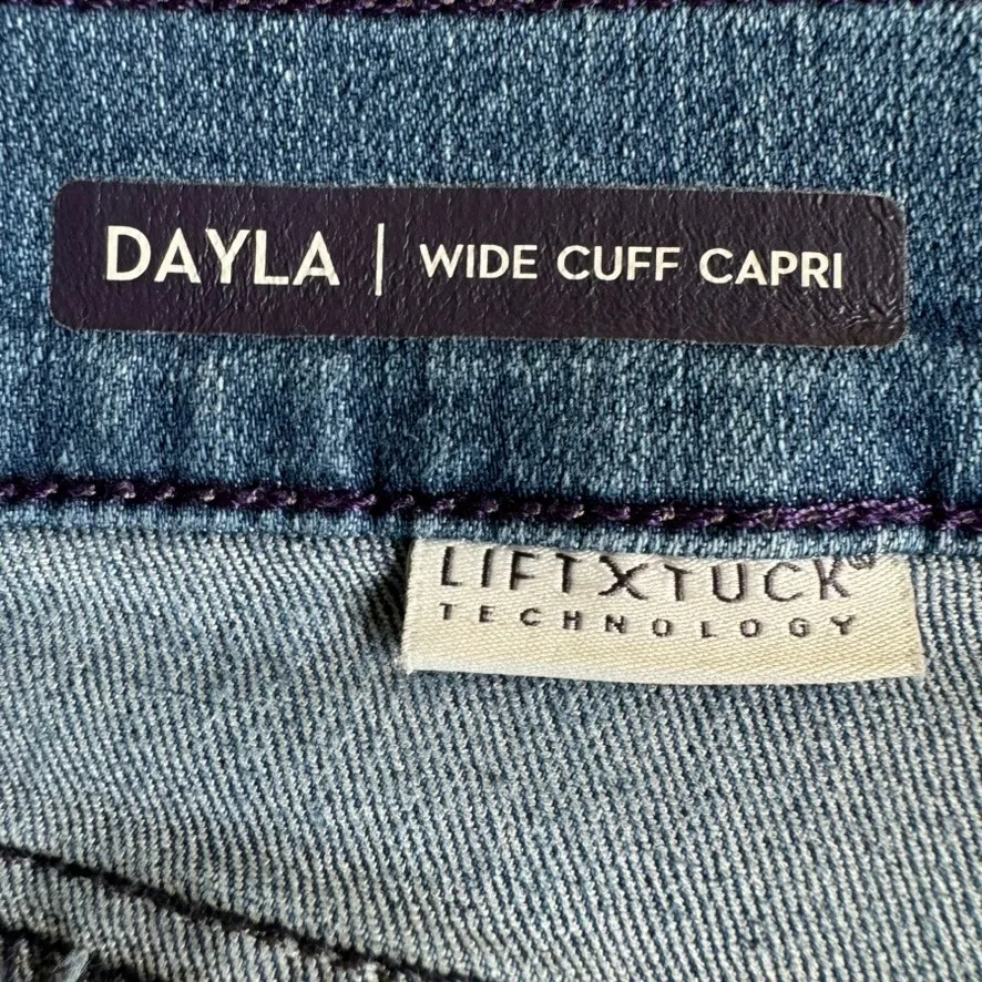 NYDJ Dayla Wide Cuff Capri Jeans 16 Lift Tuck Tummy Control Stretch Denim - Image 6