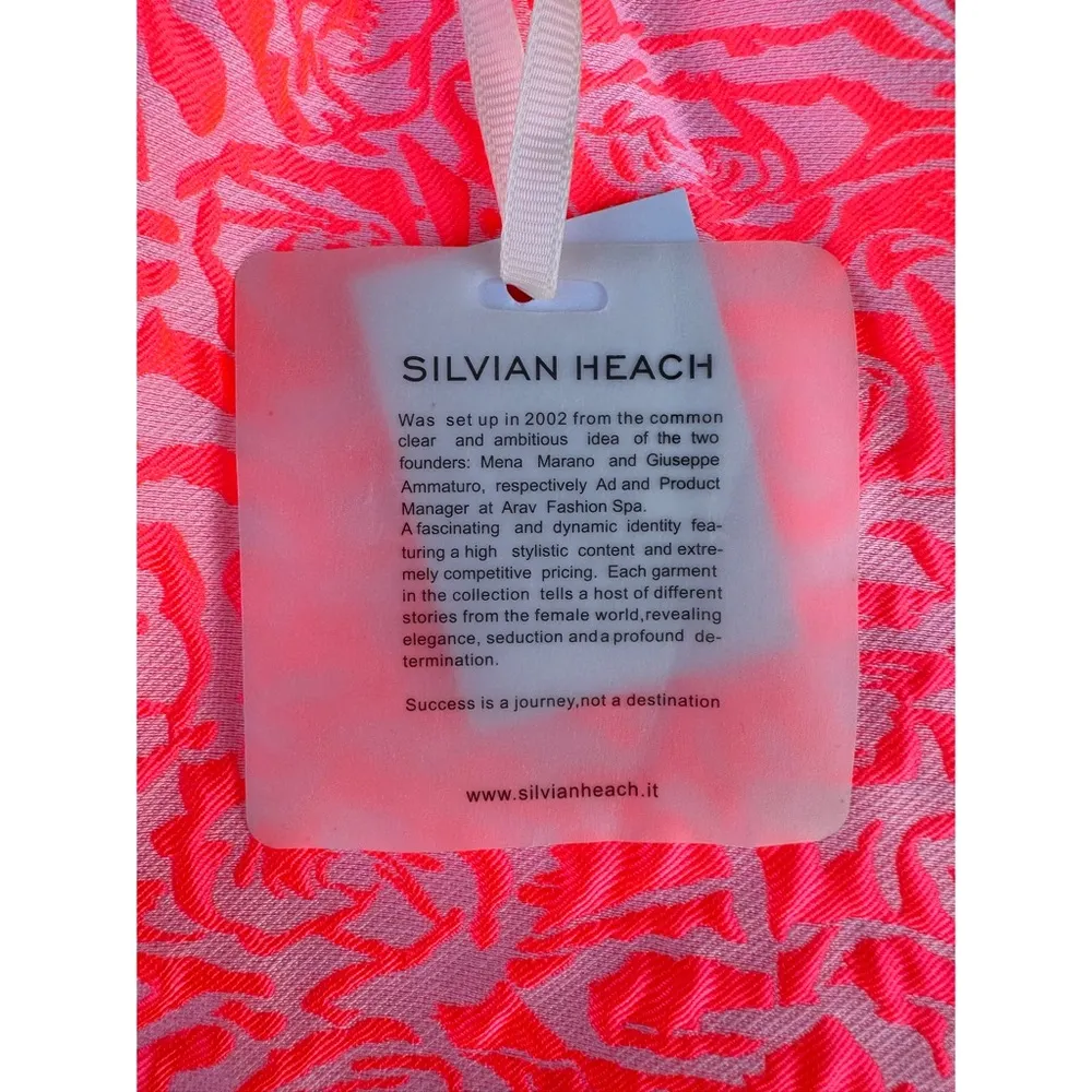 Silvian Heach Neon Hot Pink Abstract Print Zip Back Mini Skirt NWT Small - Image 5