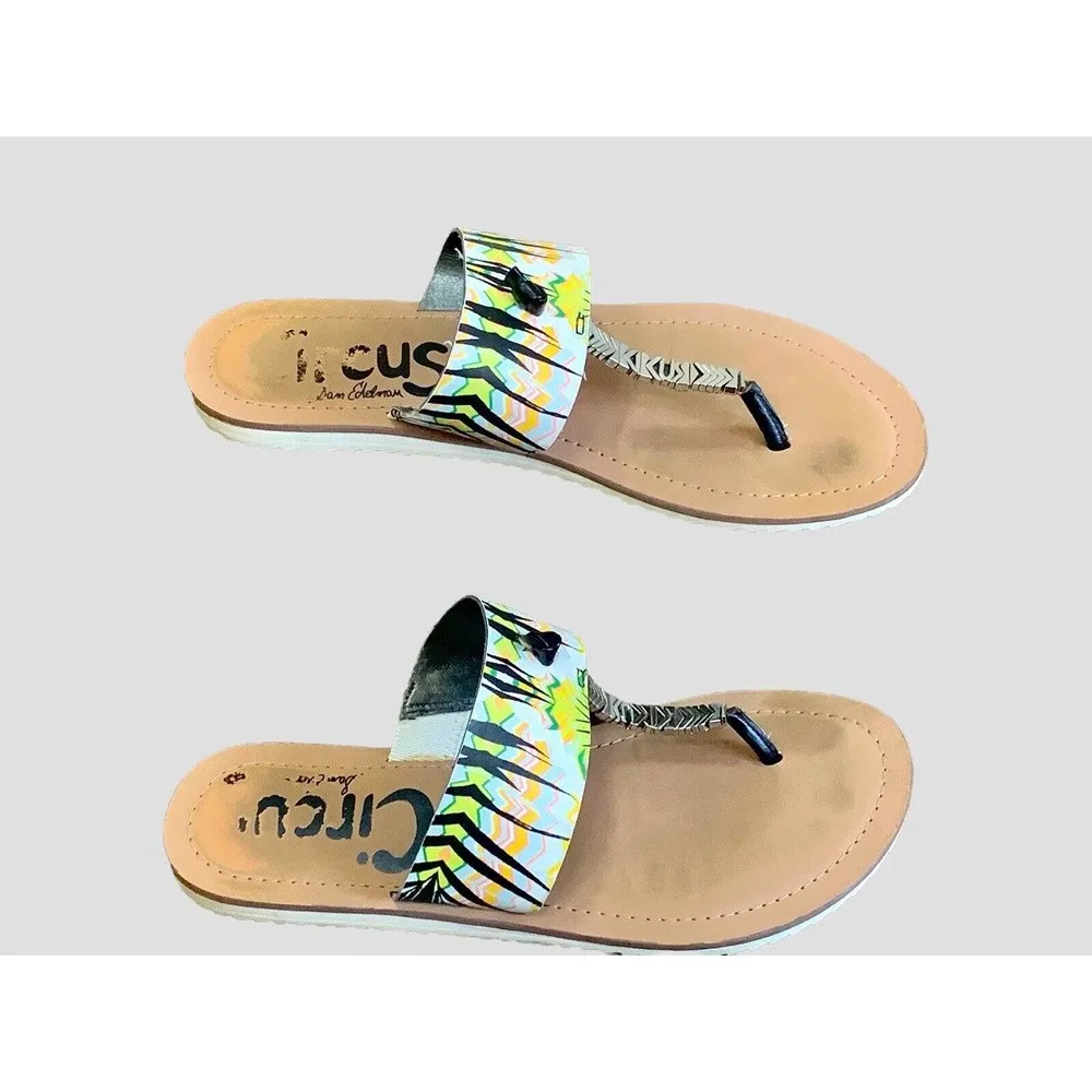 Circus SAXON Sandals Flip Flops Thongs Colorful Aztec Safari Size 7 - Image 5