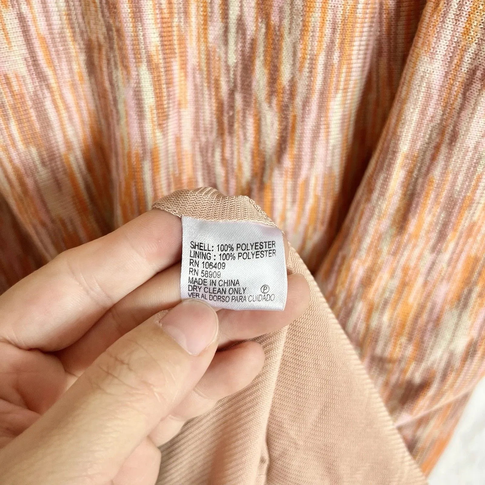 Alex Marie Carmen Orange Pink Multi-color Sheath Work Social Knit Dress Sz 2p - Image 4