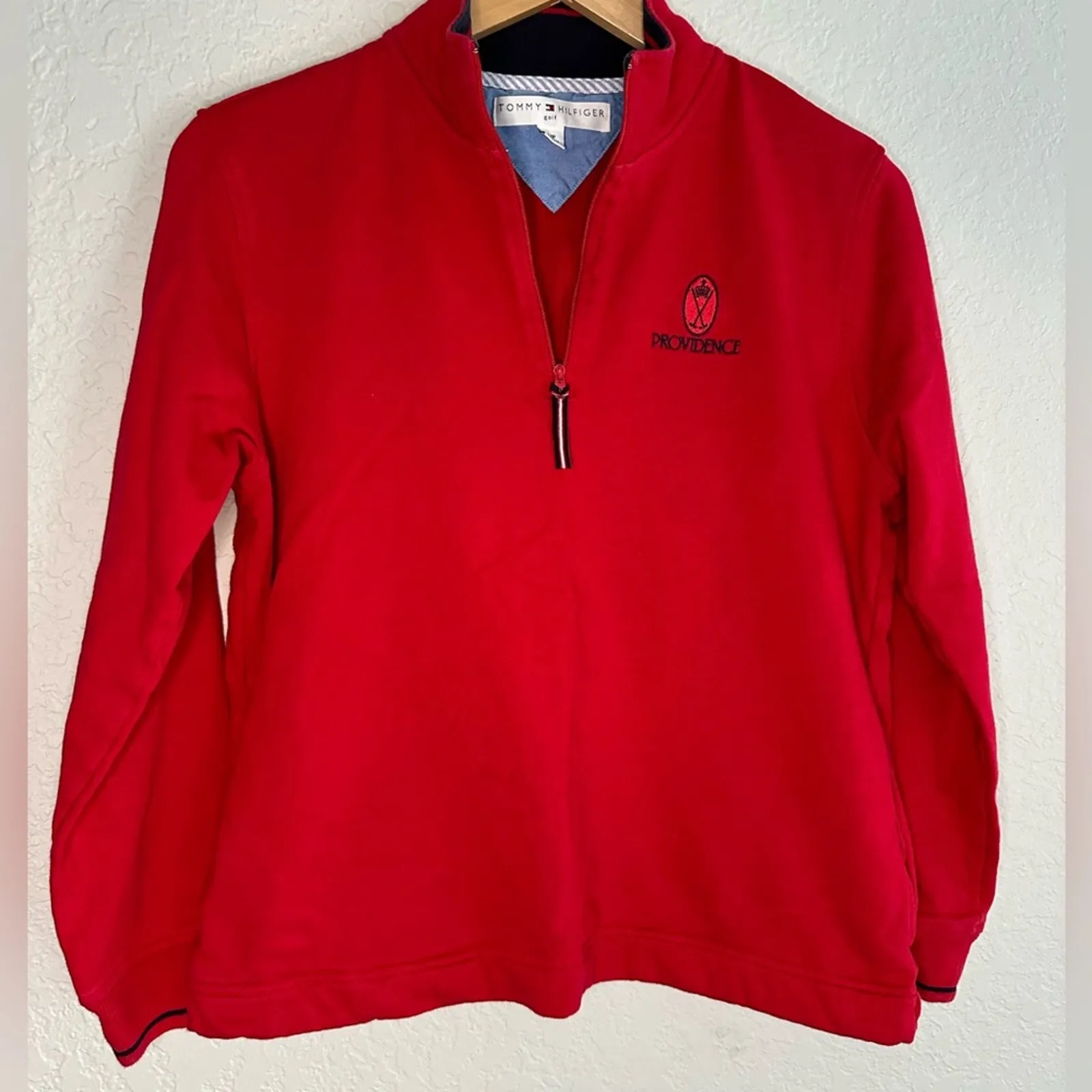 Tommy Hilfiger Golf Providence Red Pullover 1/4 Zip Sporty Preppy Country Club - Image 5