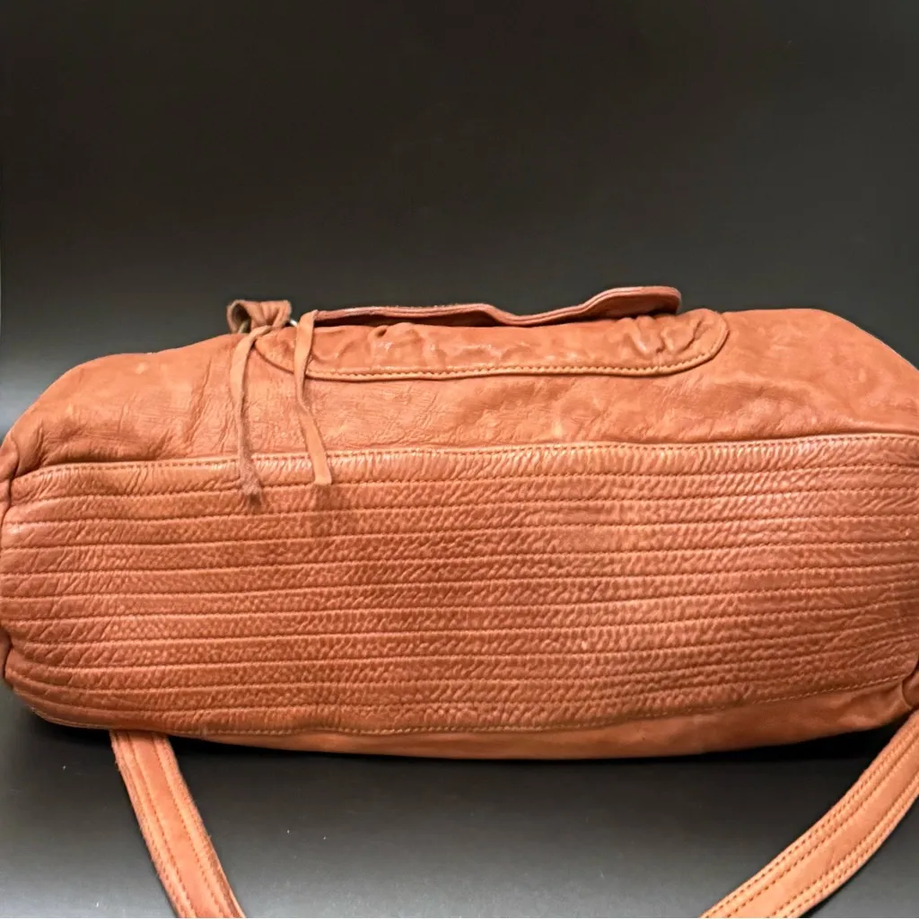 MONI MONI Cinzia Moniaci Brown Italian Leather Studded Splendor Tote Satchel Bag - Image 5