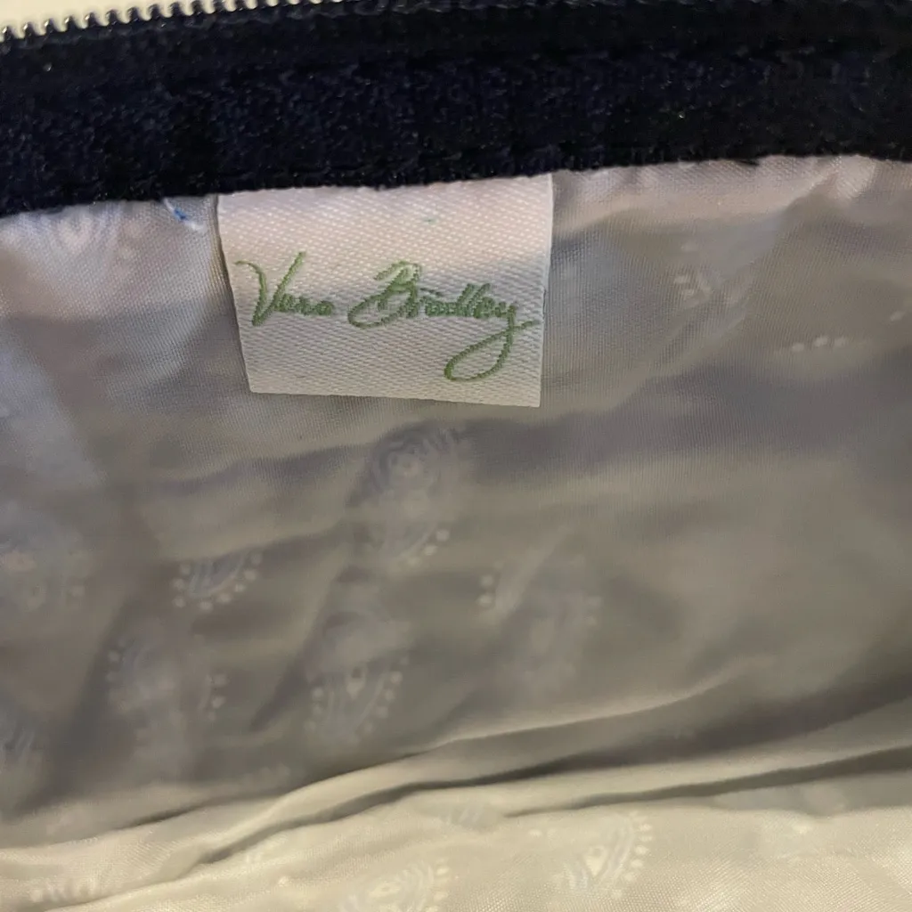 Vera Bradley Retired Blue Bandana Brush Pencil Makeup Zip Case/ Roll Lined NWOT - Image 8