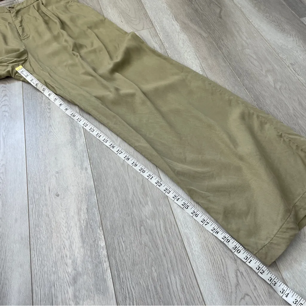 Reformation Mason Pant pleated wide leg womens Green (size 12) minimalist office - Image 5