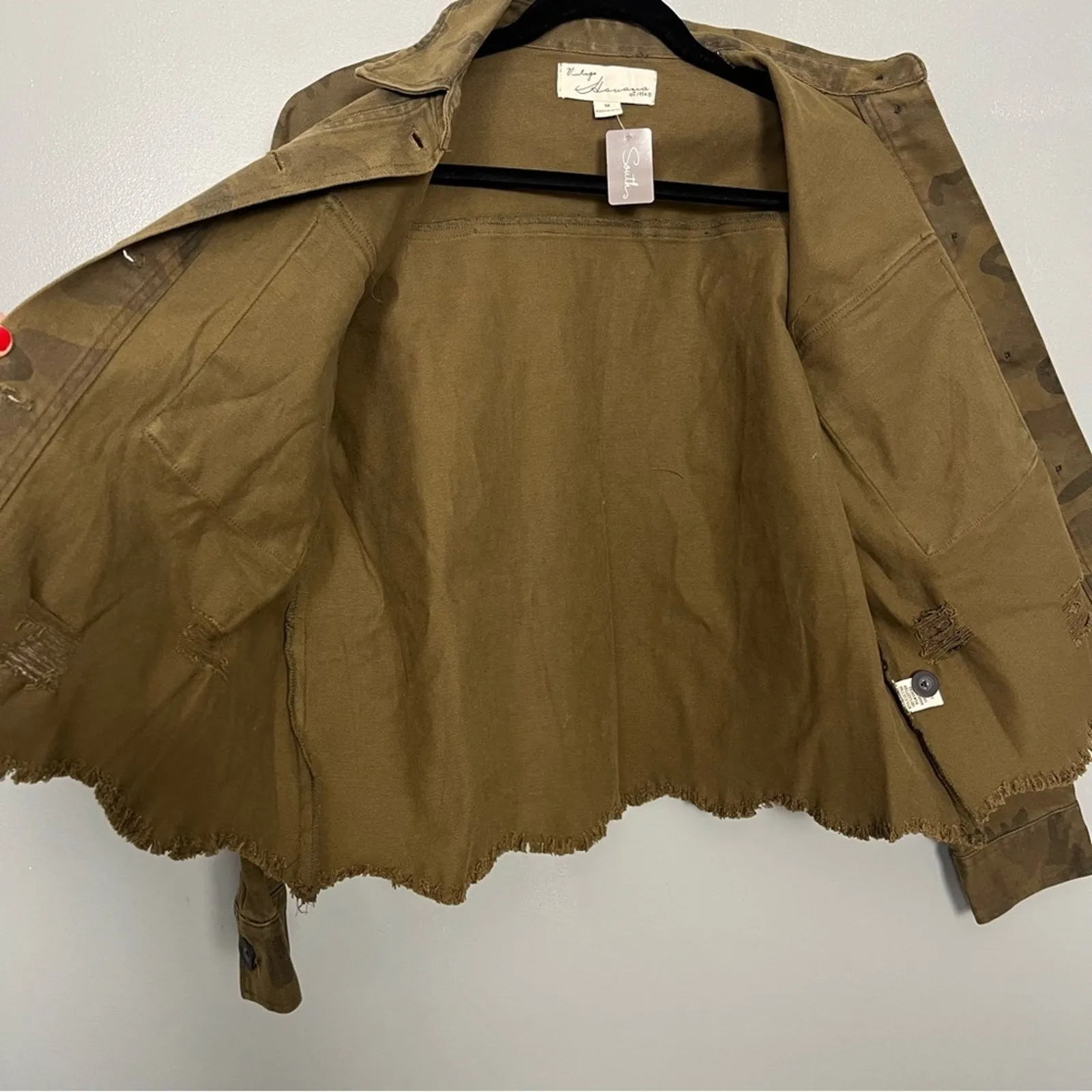 NWT Vintage Havana Military Style Camo Jacket Green Women’s Medium - Image 8