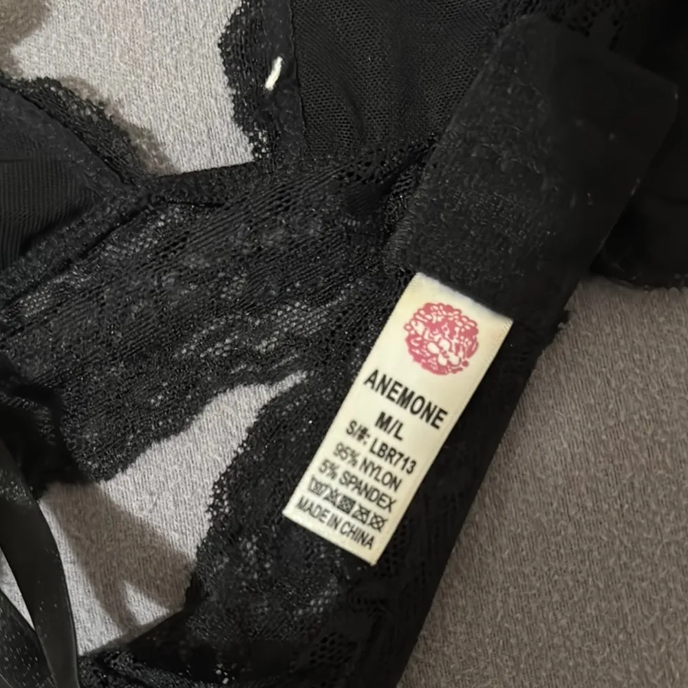 Anemone Black Lace Triangle Bralette with Adjustable Straps - Image 3