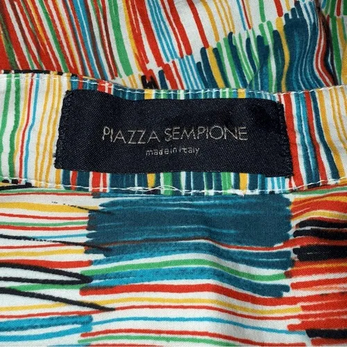 PIAZZA SEMPIONE Made in‎ Italy  Multicolor Striped Blouse EUC Italy 44 - Image 8