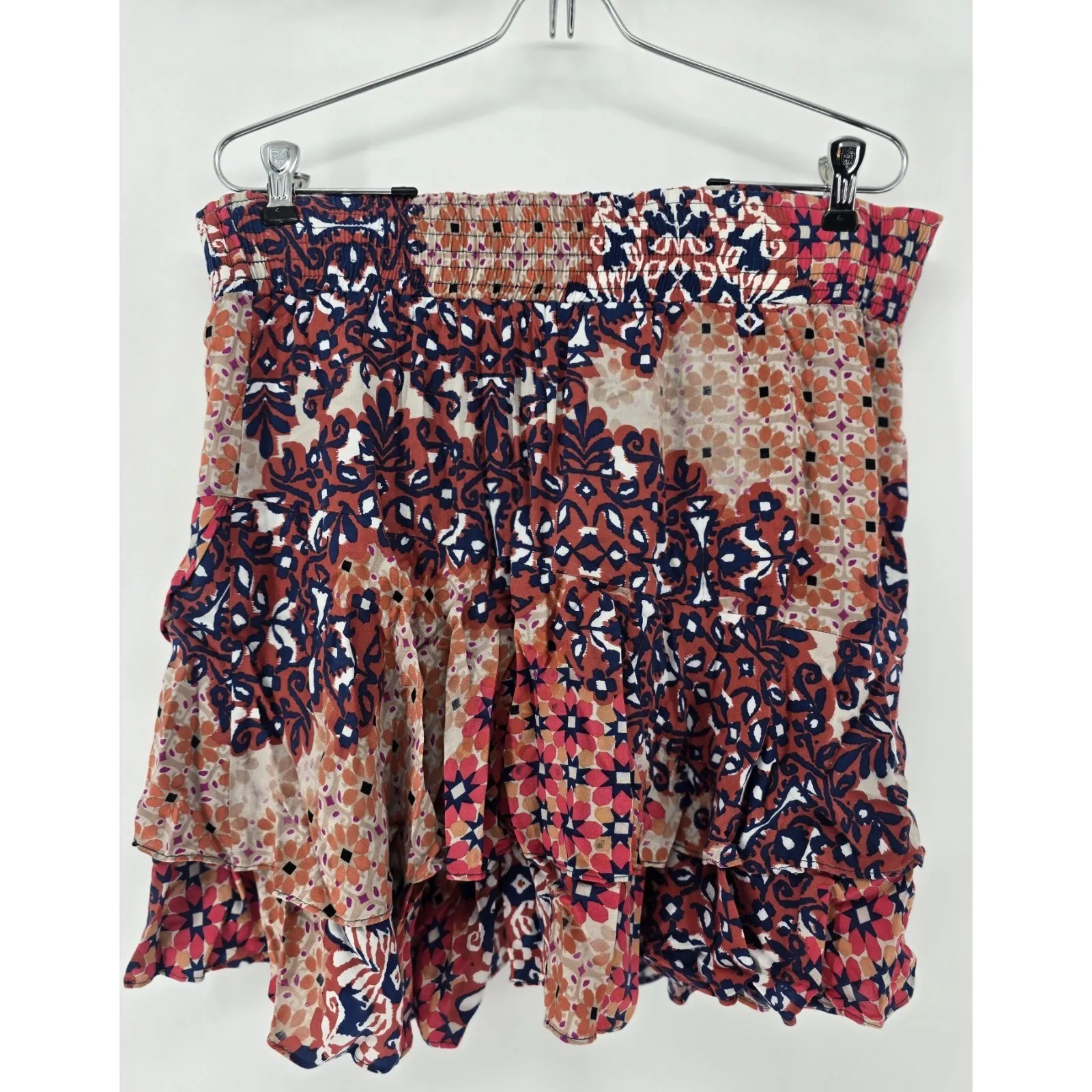 CAbi ‎ Isabel Patchwork Ruffle Multicolor Short Skirt Size Medium - Image 2