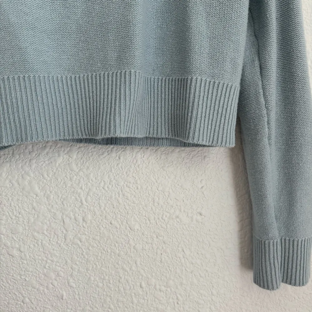 Light baby blue cropped knit button down cardigan, size S - Image 6