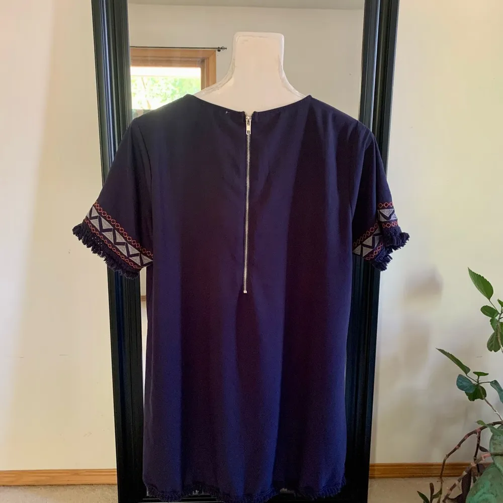 Umgee Navy Short Sleeve Dress - Image 6