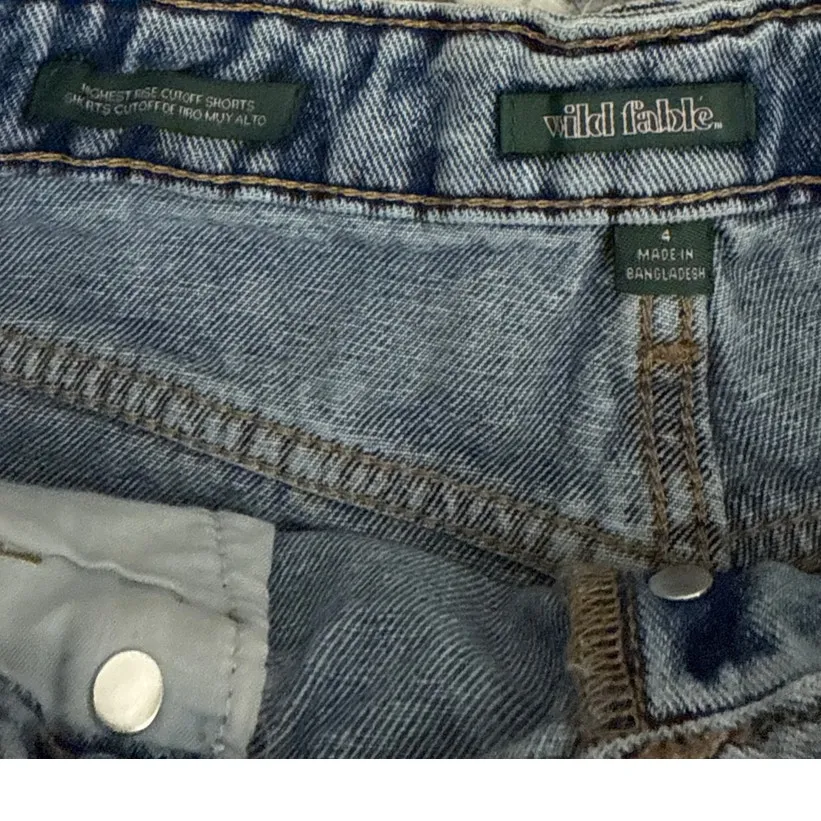 Wild Fable Basic High Rise Cutoff Distressed Button Fly Denim Jean Shorts Size 4 - Image 3