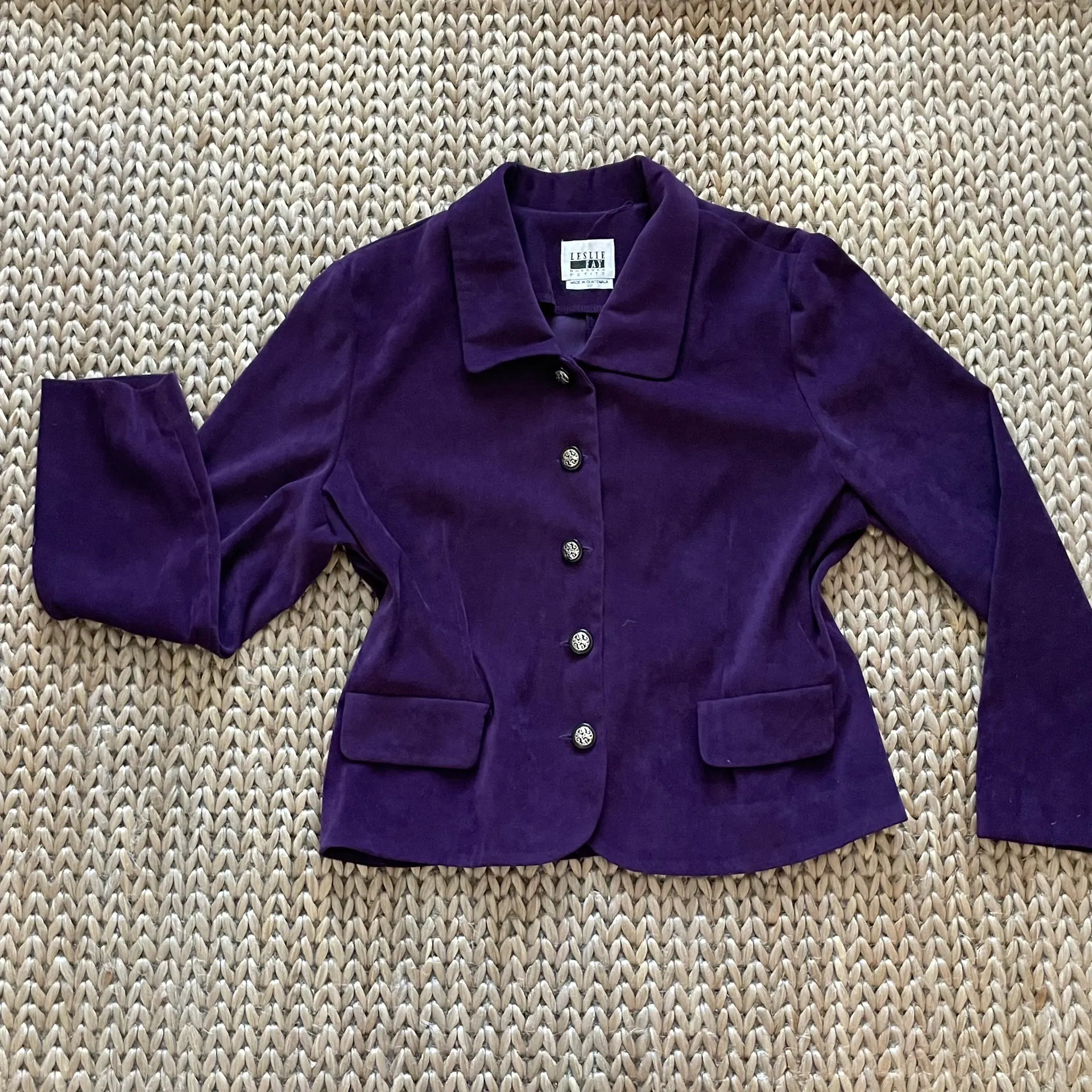 Dresses Petite Purple Velvet Jacket Blazer Button Down Size 16 - Image 6