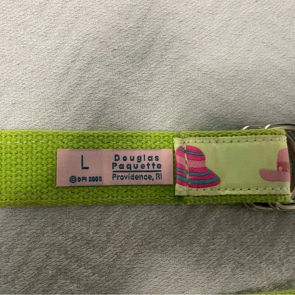 Vintage Preppy Lady Hats D Ring Ribbon Belt LG Douglas Paquette Providen Green - Image 3