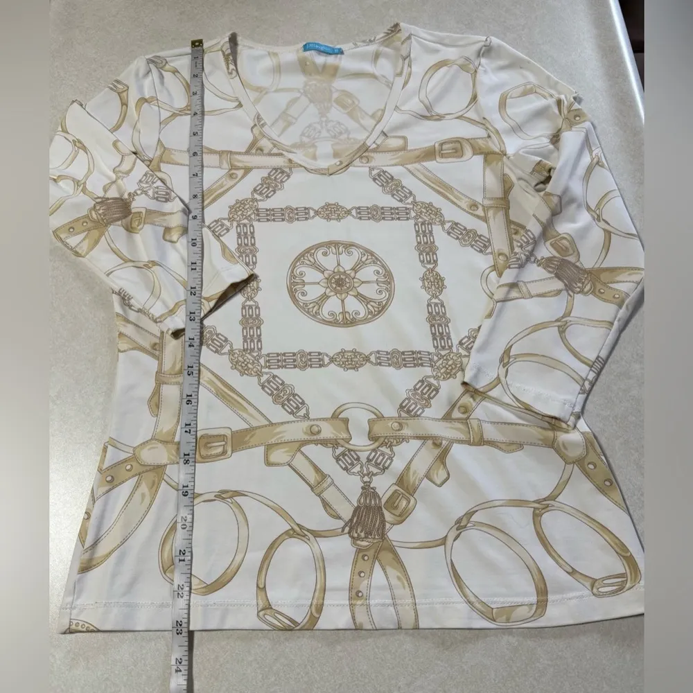 J. Mclaughlin equestrian baroque patterned knitted long-sleeve sweater Size XS - Image 7