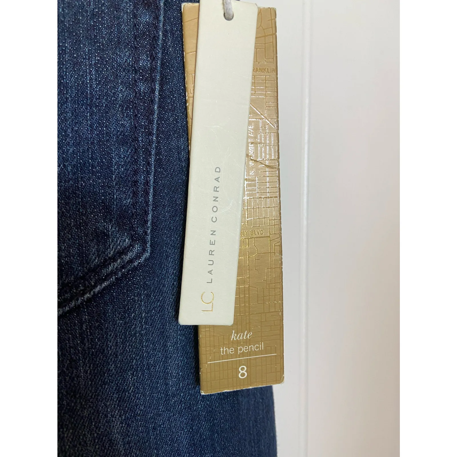 Lauren‎ Conrad Womens Jeans Size 0 Kate The Pencil Roll Cuff Blue Denim NEW - Image 4