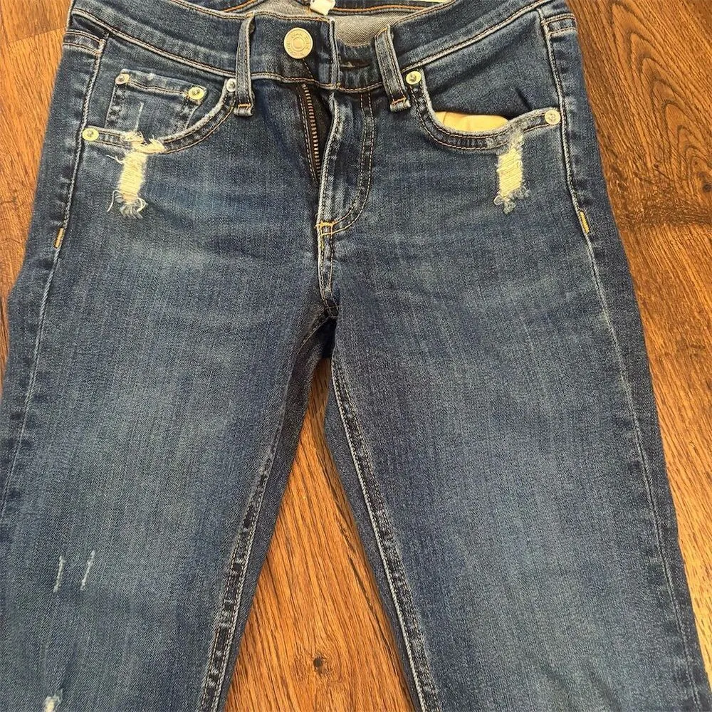 Rag & Bone Women's Skinny Jeans Size 24 Blue Distressed Raw Hem - Image 5
