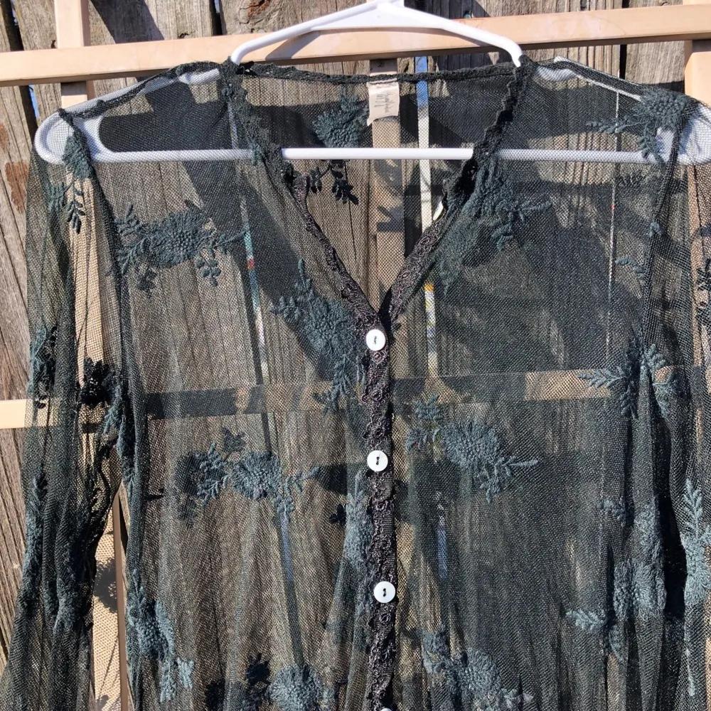 Gypsies Junkies Black Lace Long Sleeves Sheer Dress M Size M - Image 6