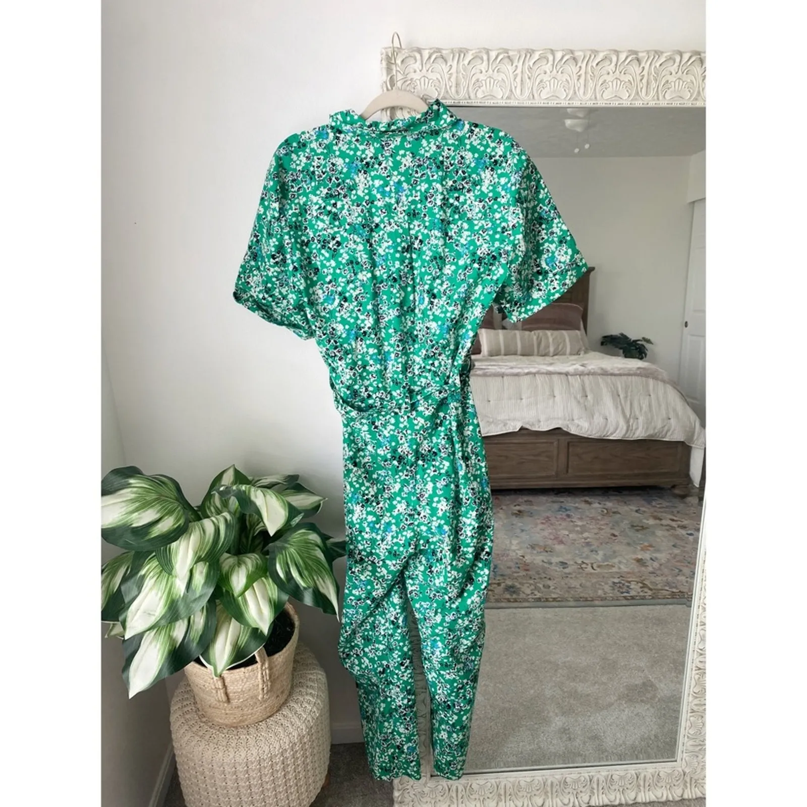 Zara Floral Printed Cotton Jumpsuit - Image 10