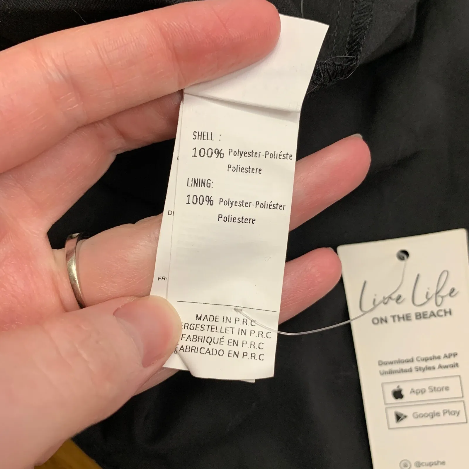 Cupshe Sequin Party Dress Women Size Large Black Red Long Sleeve Mini Mesh Tulle - Image 6