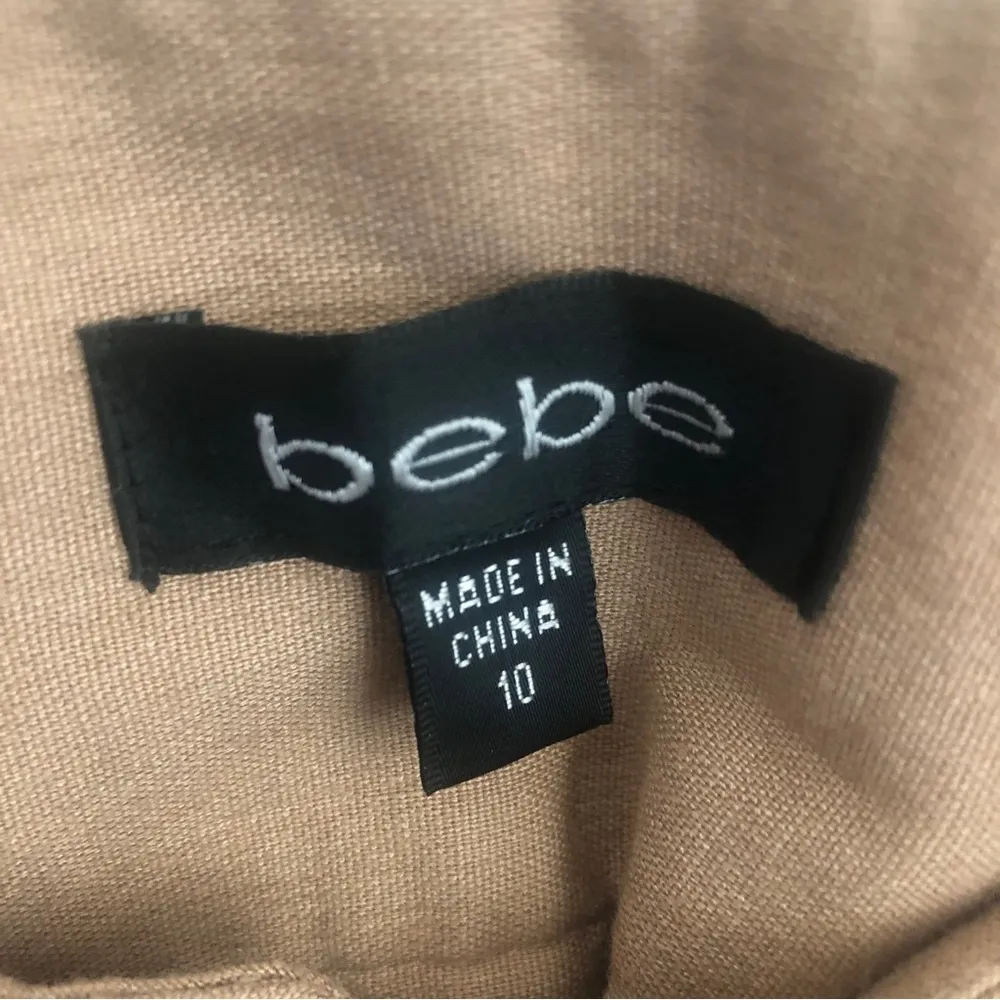 Y2K Bebe Linen Blend Culottes Wide Leg Gaucho Crop Pants A22 - Image 5