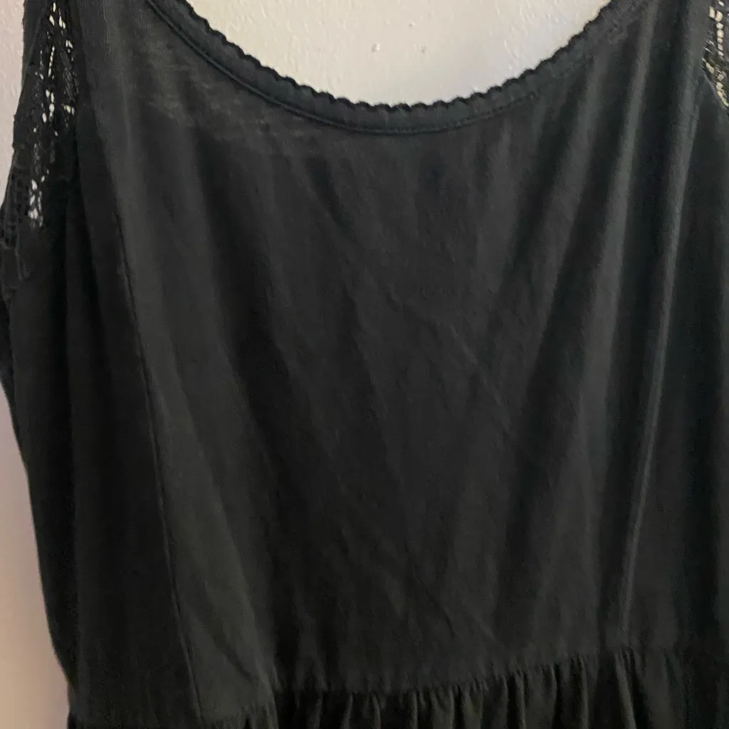 Forever 21 Womens Juniors Black Mini Tank Dress M Medium Bust 36” Lace Sides - Image 3