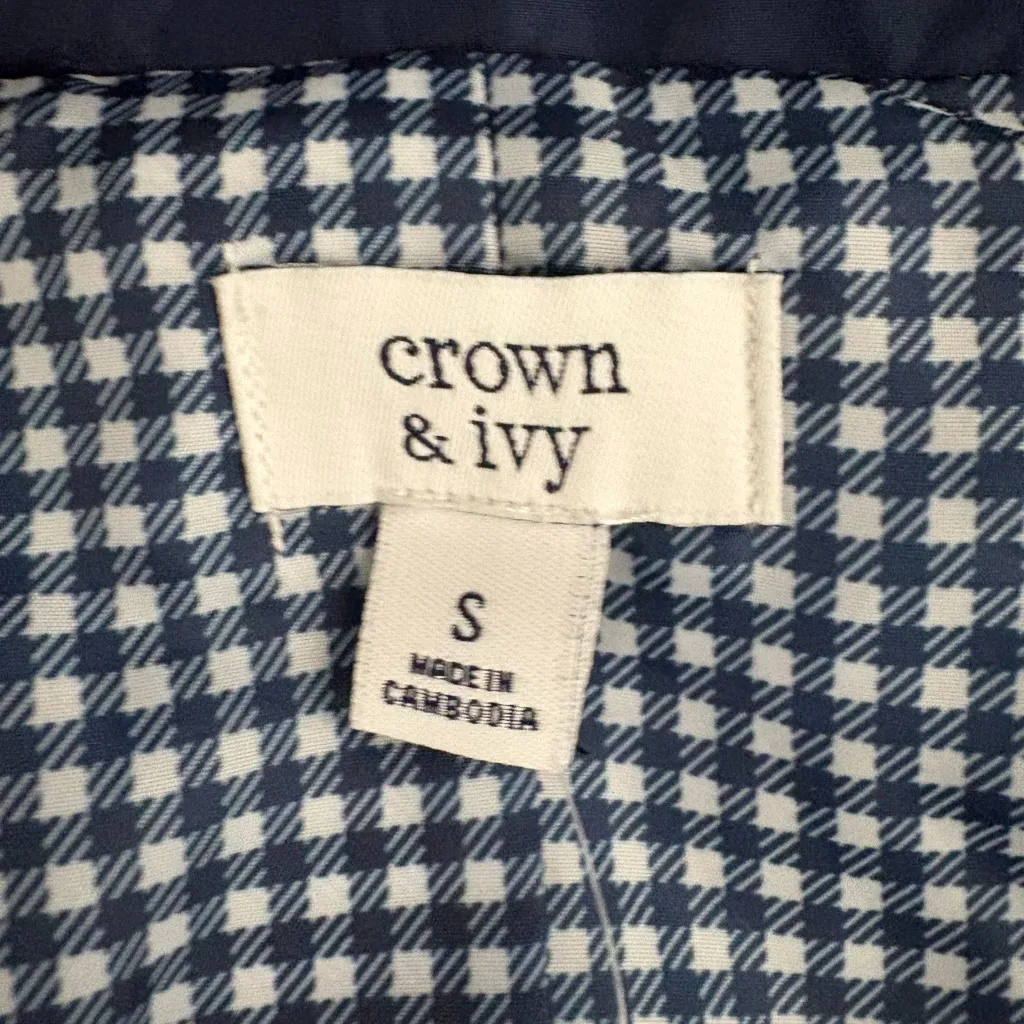 Crown & Ivy Navy and White Checkered Lining Vest - Image 4