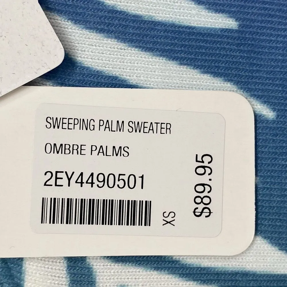 Soft Surroundings top Womens XS Sweeping Palm Sweater Ombre Palms Knit tropical‎ - Image 3