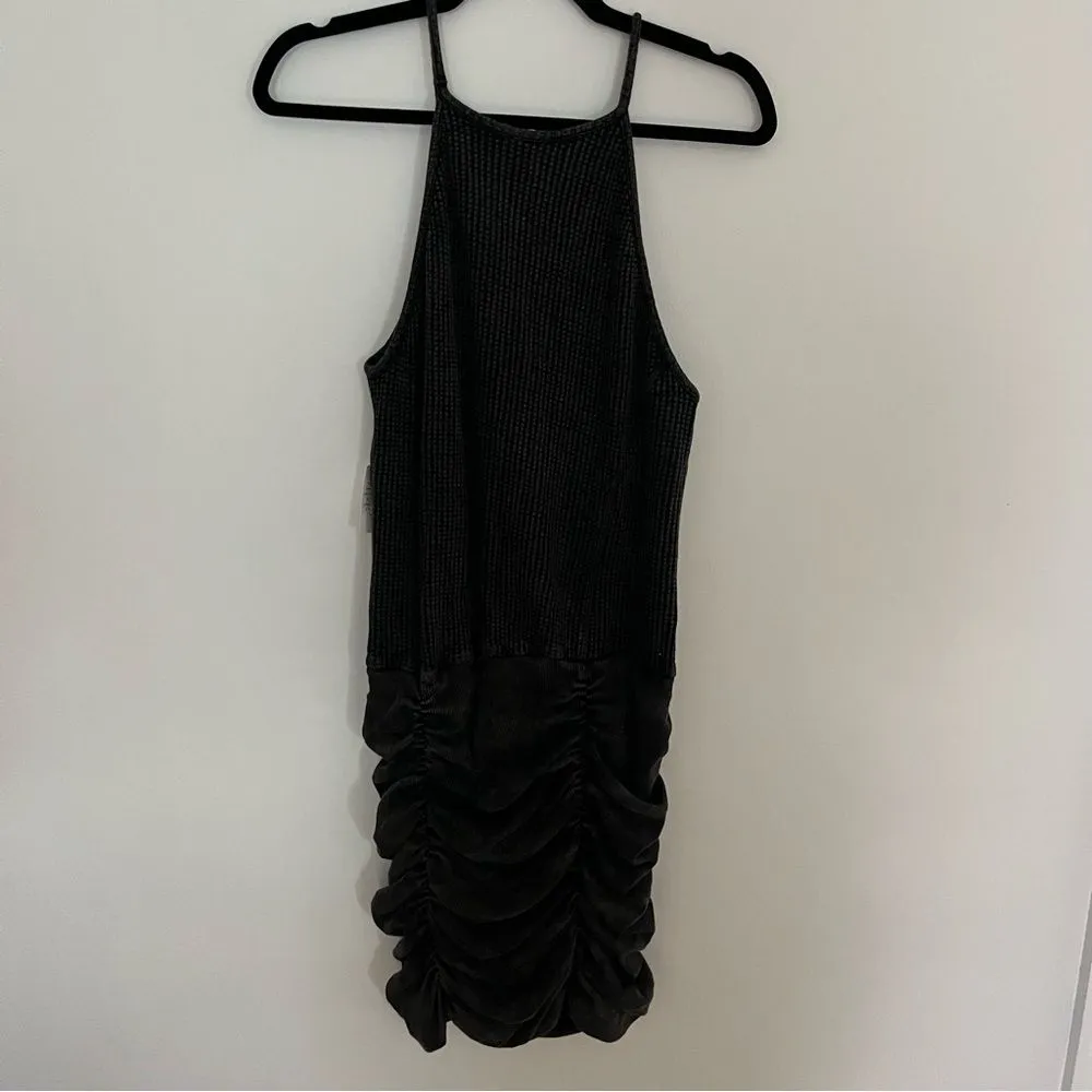 FREE PEOPLE FP ONE Katya Thermal Ruched Mini Dress SZ M NWT Coca Cola - Image 9