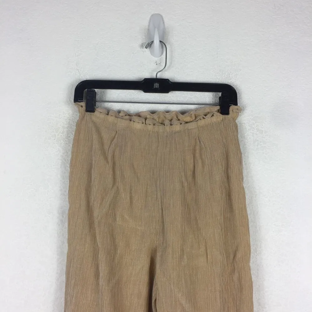 House of Harlow 1960 x Revolve Tamar Gold Lurex Drawstring Tapered Pants Medium - Image 5