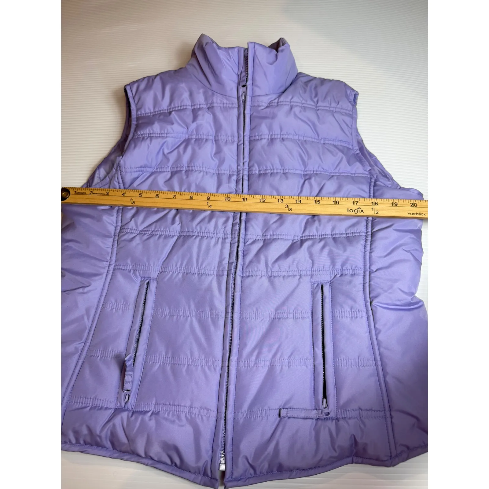 SB Active St Johns Bay Womens Puffer Vest Full Zip Sleeveless Jacket‎ Lavender L Purple Size L - Image 3