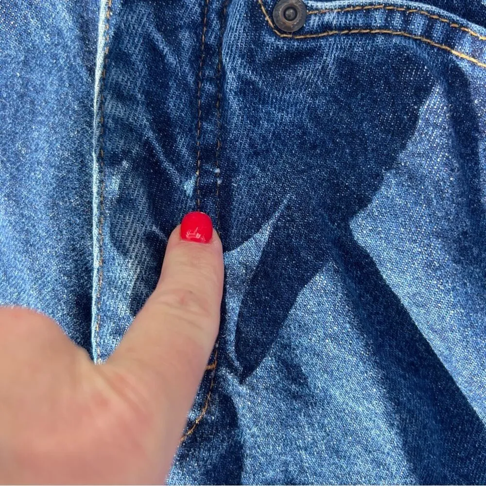 90s Thoroughbred high rise cowgirl western bareback jeans with yoke detail 24x35 Blue Size 24 - Image 5