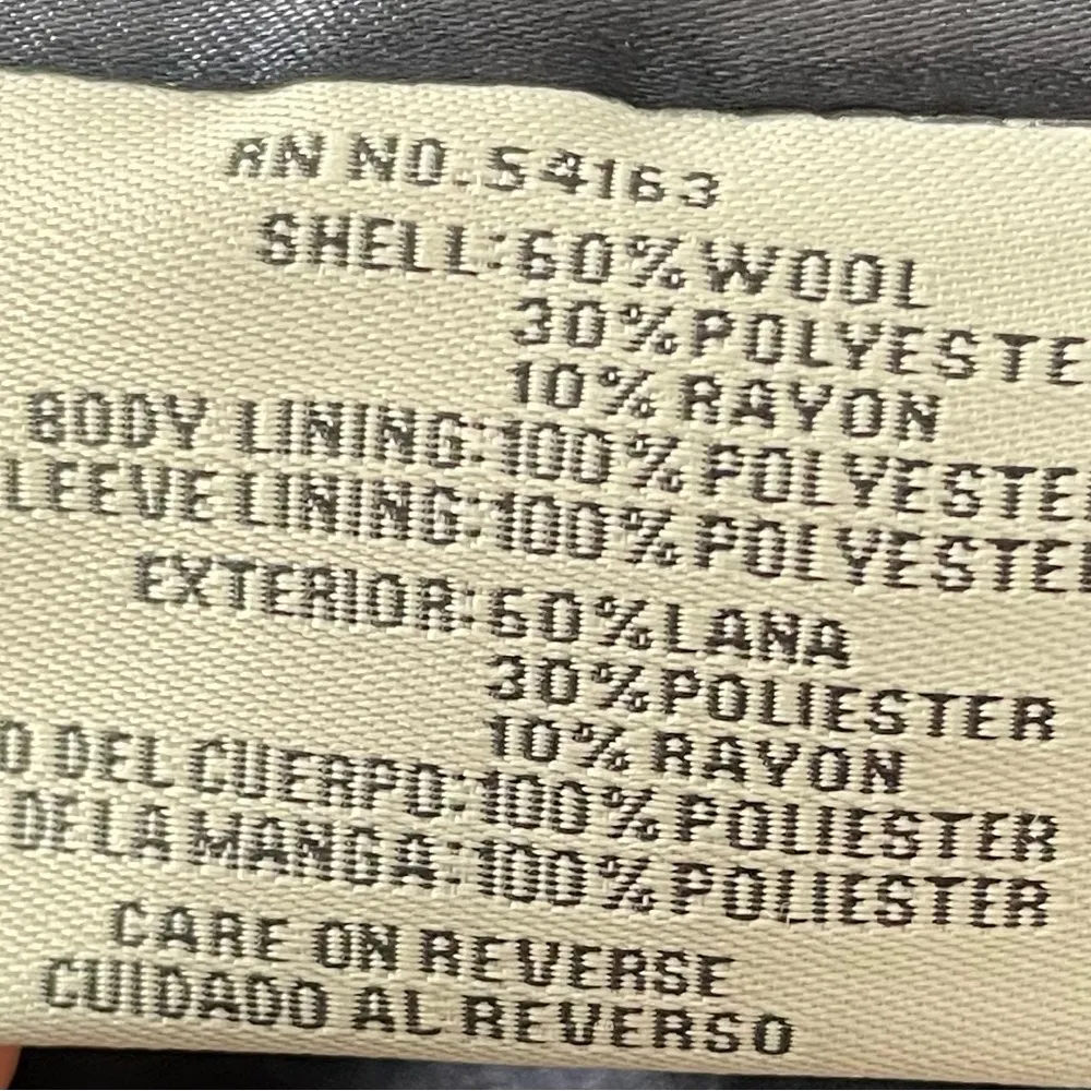 Levi’s navy blue wool blend double breasted lined pockets pea coat, size M - Image 6