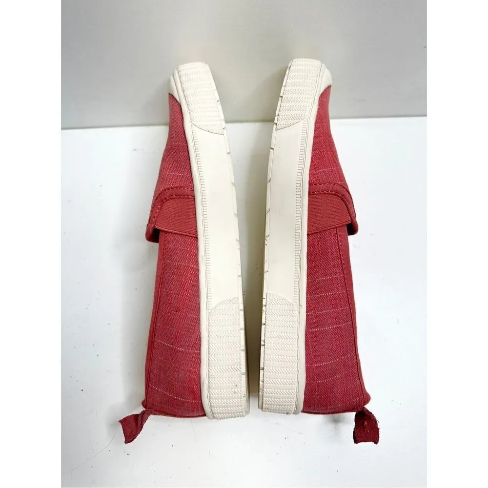 Zodiac Sneakers Womens Size 9 Burgundy Canvas Leather Slip On Shoes‎ Red - Image 7