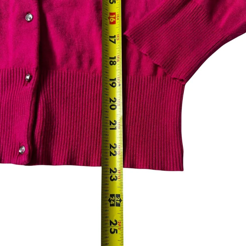 Express Fuchsia Stretch Knit Cardigan Women Sweater Size Small | 71-7 - Image 6
