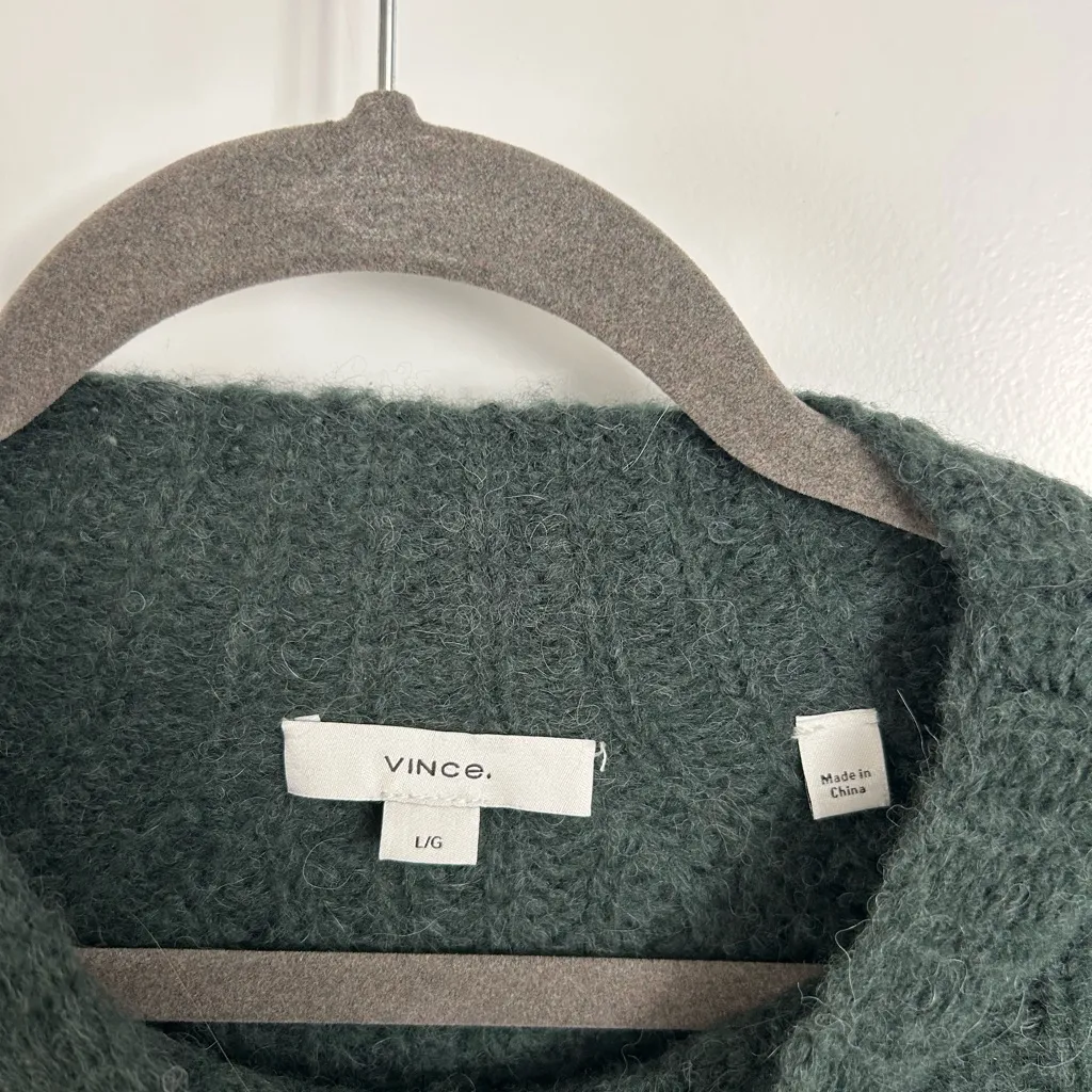 Vince Forest Green Wool Blend Knit Sweater - Image 2