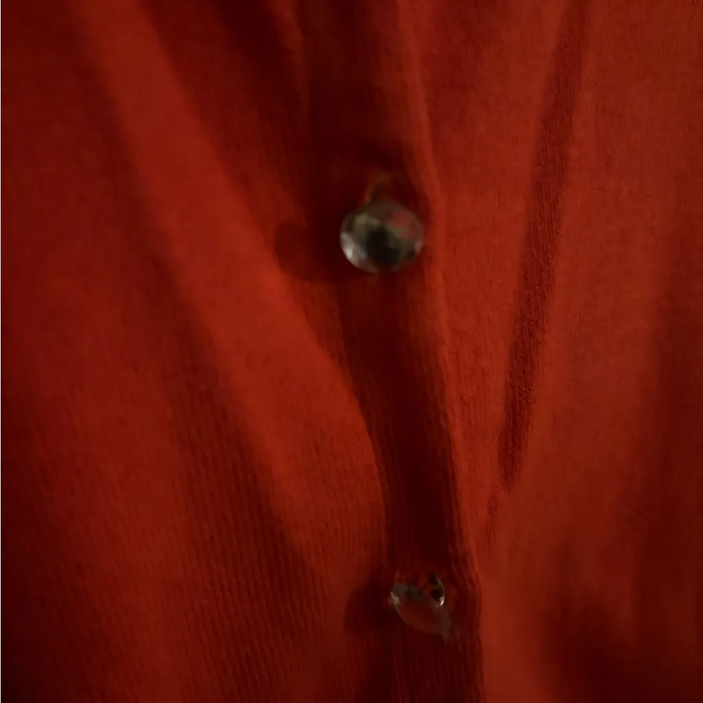 J McLaughlin orange‎ cardigan.  Like new. Size small - Image 3