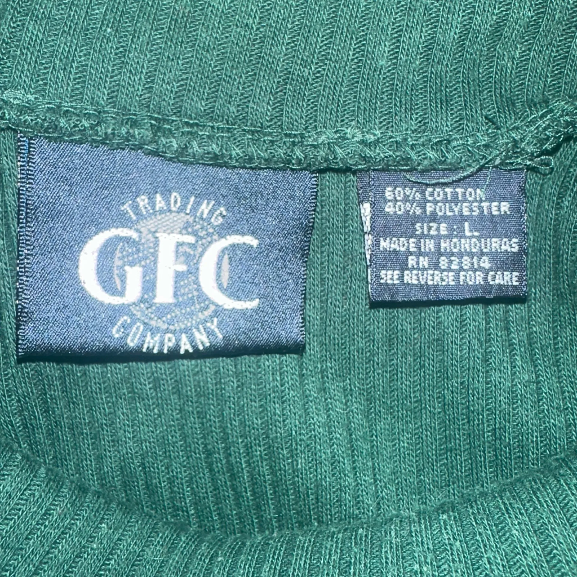 Vintage Emerald Green Ribbed Turtleneck Sweater Size L - Image 3