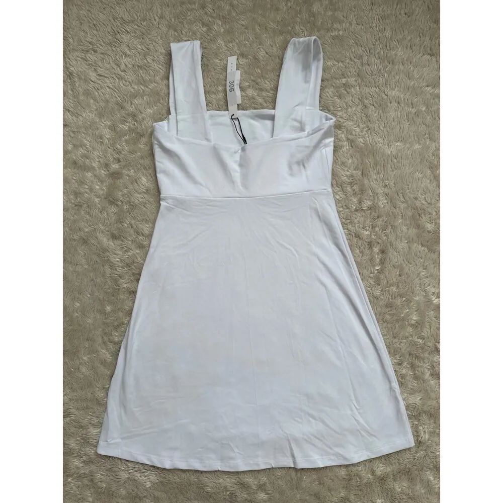 NWT Revolve Susana Monaco S Square Neck Minidress Sugar White - Sporty - Tennis - Image 5