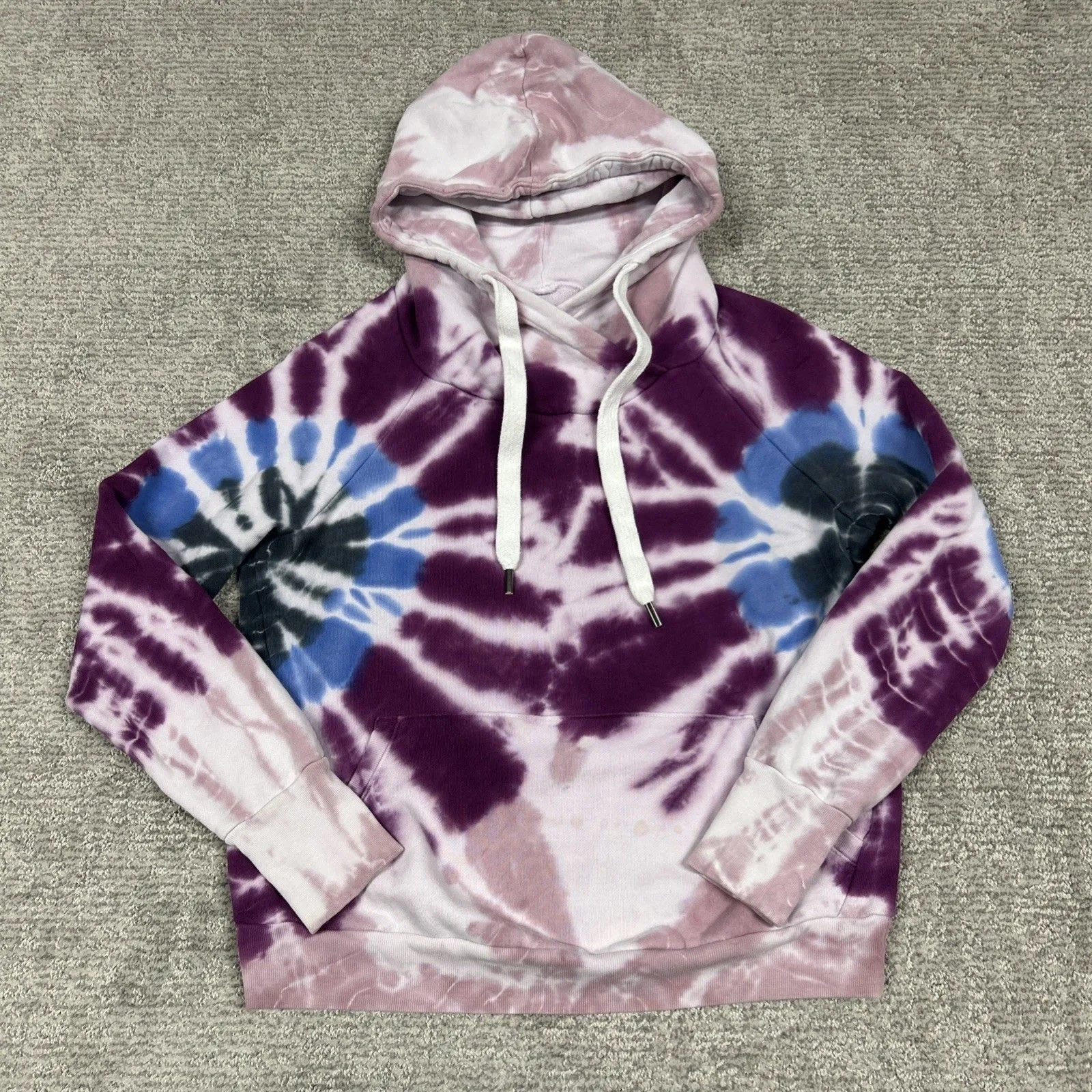 NSF Soul Cycle Hoodie Womens Medium Tie Dye Sweatshirt Pink Purple USA Cotton - Image 2