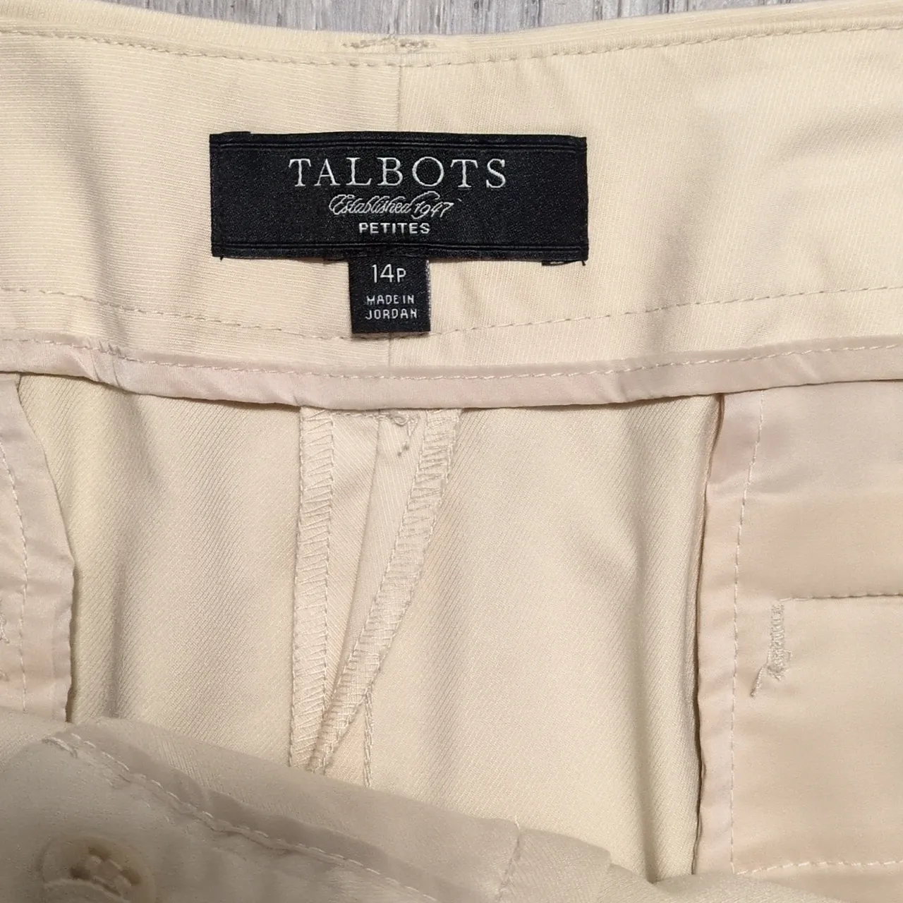 Talbots Cafe Au Lait Heritage Pants Size 14P - Image 3