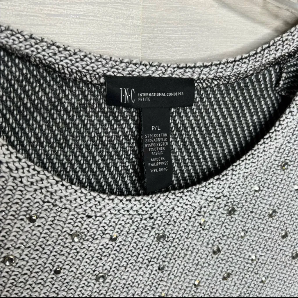 INC International Concepts Silver Knit Women's Sweatshirt Gray Size undefined - Image 2