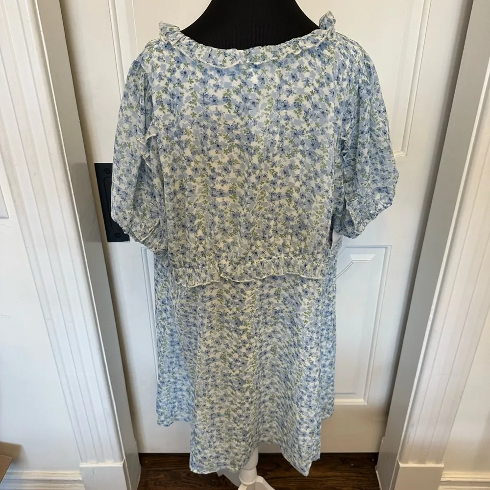 Arula B Short Sleeve Floral Blue Dress Bohemian Flowy Plus Size Altar’d State - Image 9