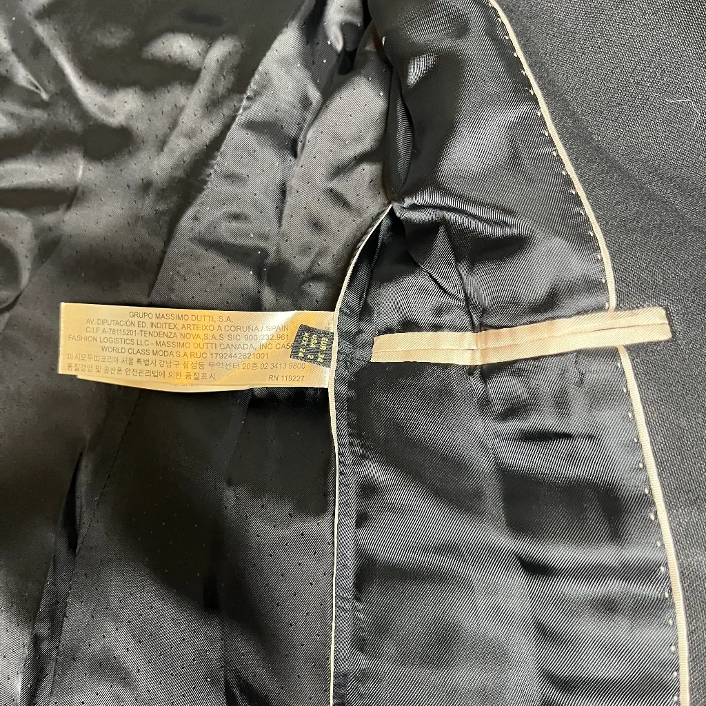 Massimo Dutti Black Formal Women's Blazer Size: 2 NEW - Image 4