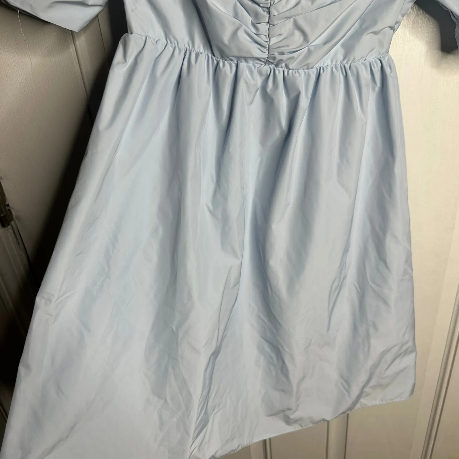 Amanda Uprichard Ariana dress blue babydoll coquette‎ puff sleeves small cottage - Image 5