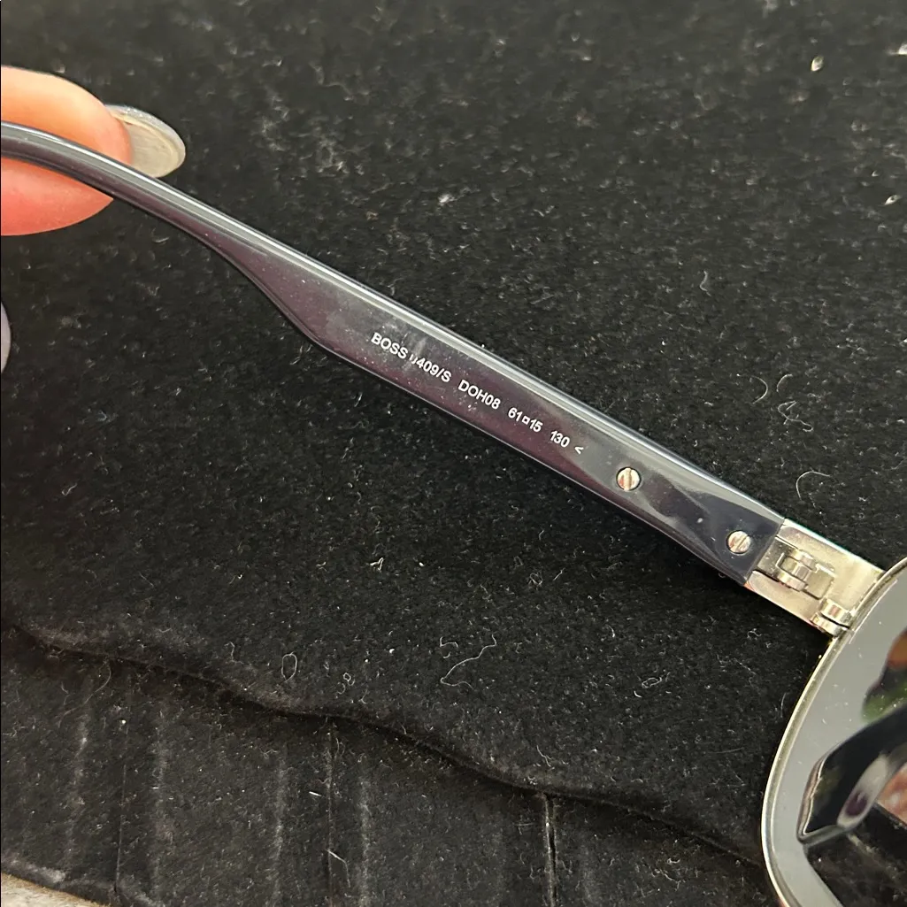 Hugo Boss Silver Metal Aviator Sunglasses - Image 7