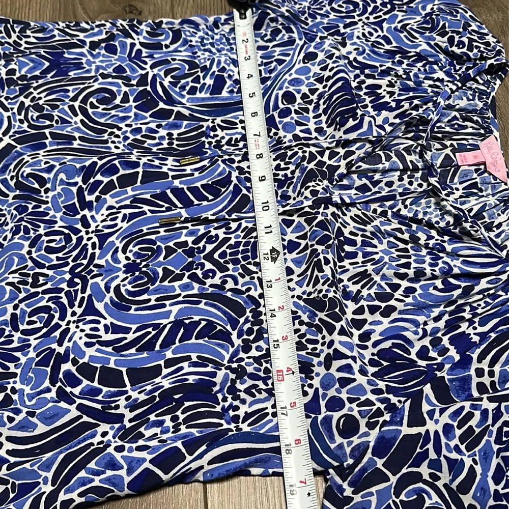 Lilly Pulitzer Willa Top Taverna Tile Blue White Long Sleeve Size XS - Image 8