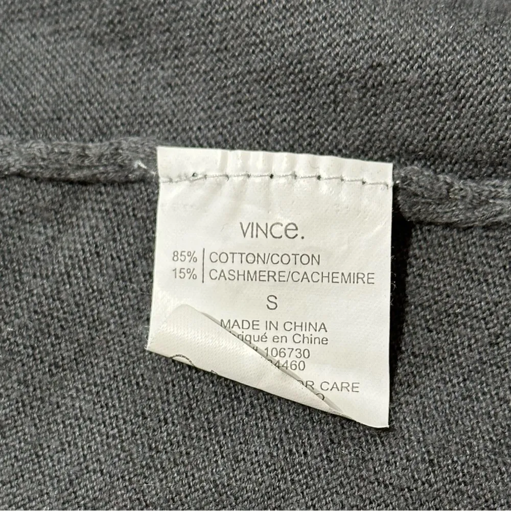 Vince Women’s Size S Gray Cotton Cashmere Sweater Knit Open Cardigan - Image 7