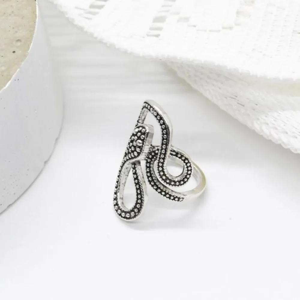 Boho Silver Snake Ring - Image 2