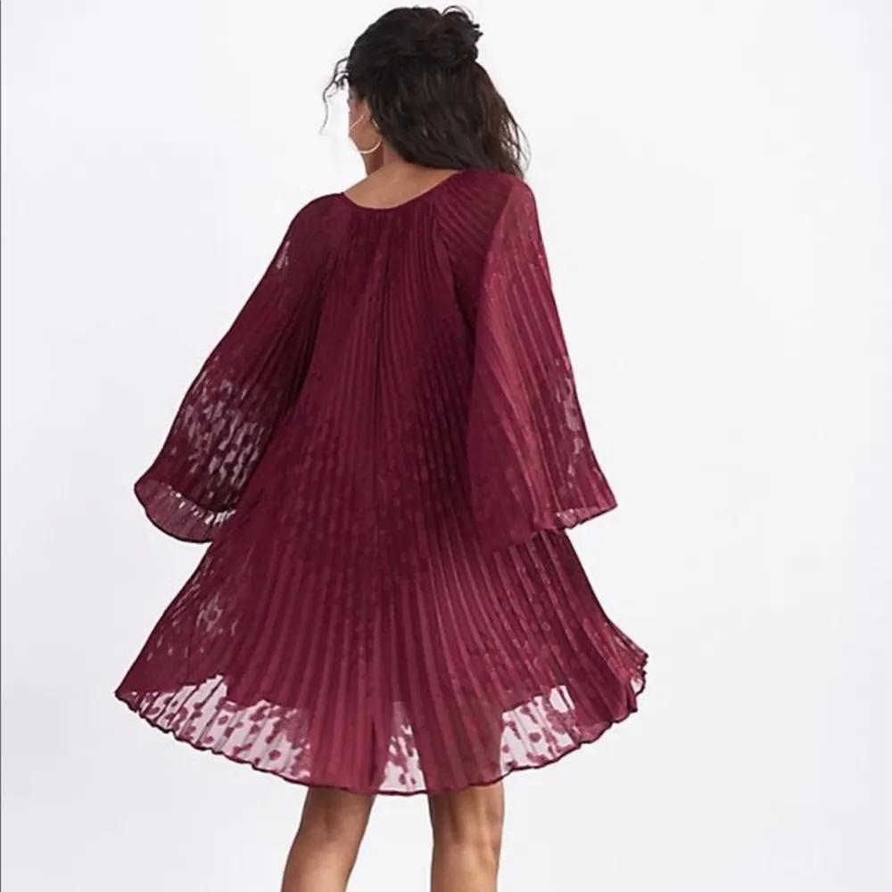 NWT Anthropologie Toulon Pleated Mini Dress Plum Size XS - Image 2