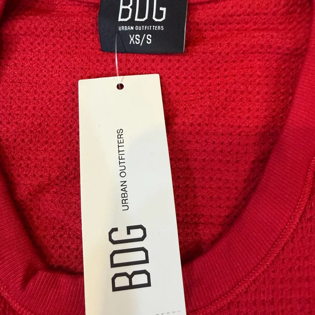 BDG Red Long Sleeve Crop Top - Image 4